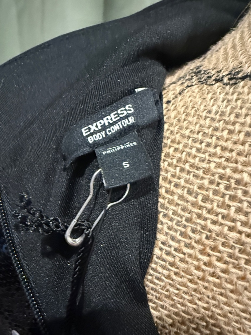 Express Black Sequin Mock Neck Long Sleeve Top - Picture 2 of 7